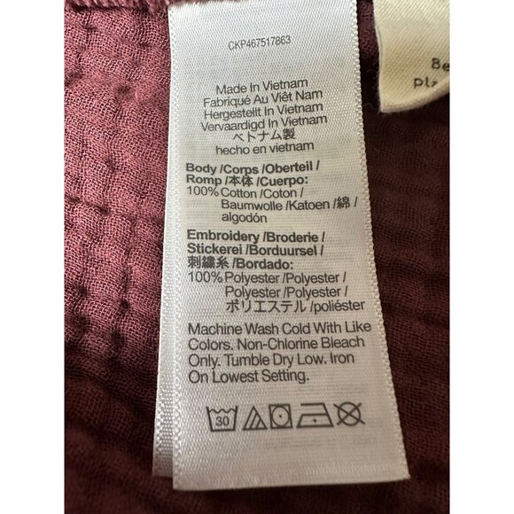 Madewell Womens Gauze Embroidered Peplum Top Small Peasant Cottage Boho Festival - Picture 7 of 12